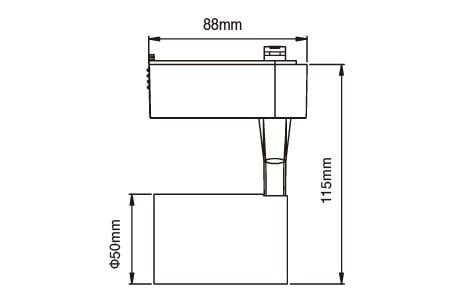 Đèn LED Track Light LED-TRCP7WR2-BK Bản vẽ